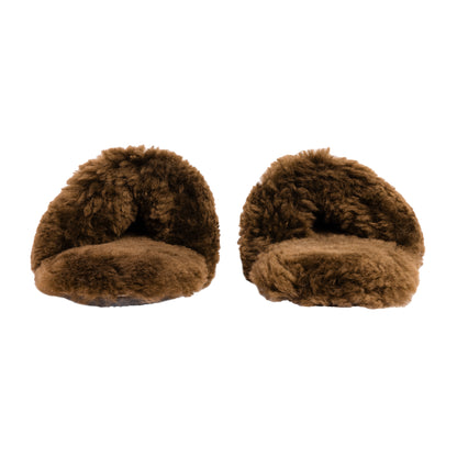 Adult Slip-on Slipper | Lions Head Range | Dark Brown