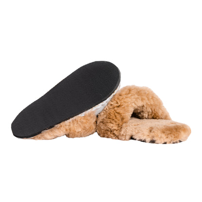 Adult Slip-on Slipper | Lions Head Range | Camel