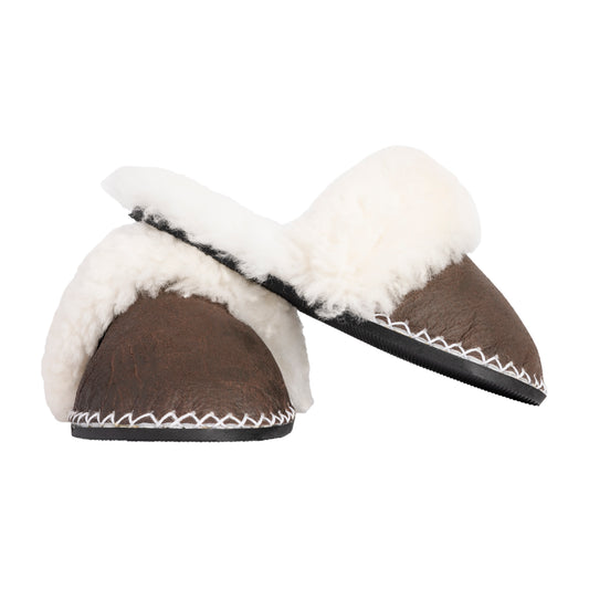 Adult Slip-on Slipper | Lions Head Range | Chocolate